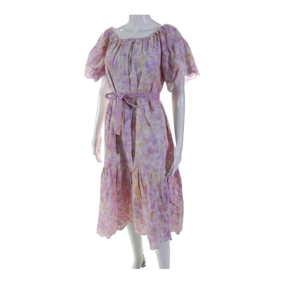 NWT SUNDRESS x Revolve Sandra Eyelet Off the Shoulder Midi Dress One Size - Picture 8 of 10